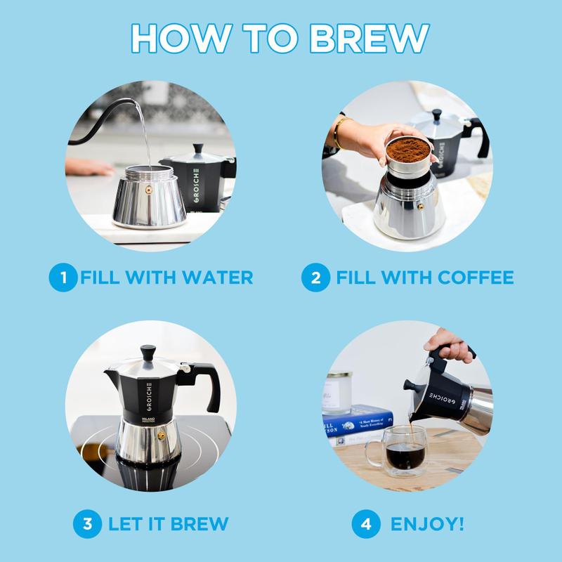 Máquina de café expresso para fogão GROSCHE Milano Moka Pot 3